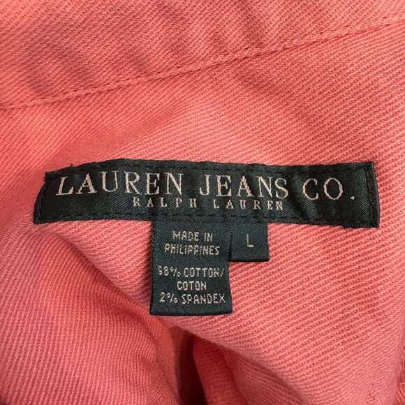 Lauren Jeans Co. Pink Button-Front Denim Jacket Size Womens L - Picture 4 of 5